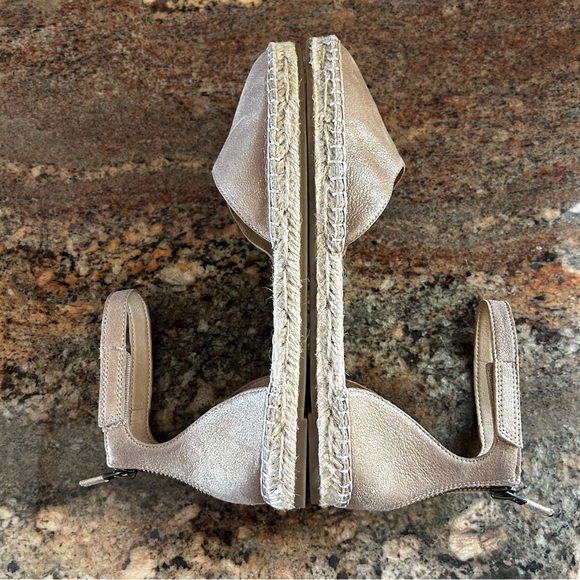 NEW $140~Eileen Fisher~LALA Gold Leather Ankle Strap Espadrille Flats~8/8.5 - Picture 8 of 11